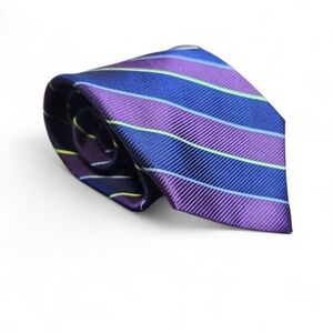 Brooks Brothers Silk Tie Designer Striped Purple Colorful Made in USA Luxury